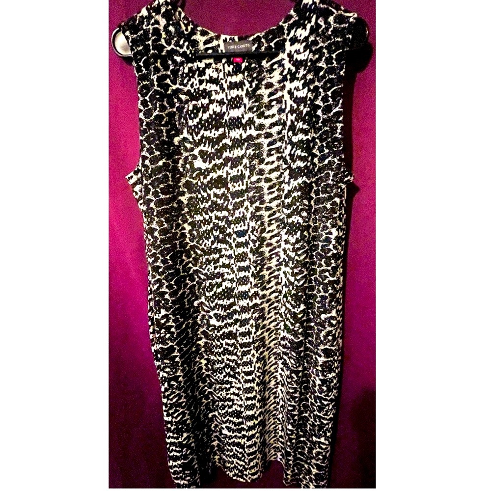 Vince Camuto Black&White Snakeskin Print Sleeveless Dress woman’s size 1X